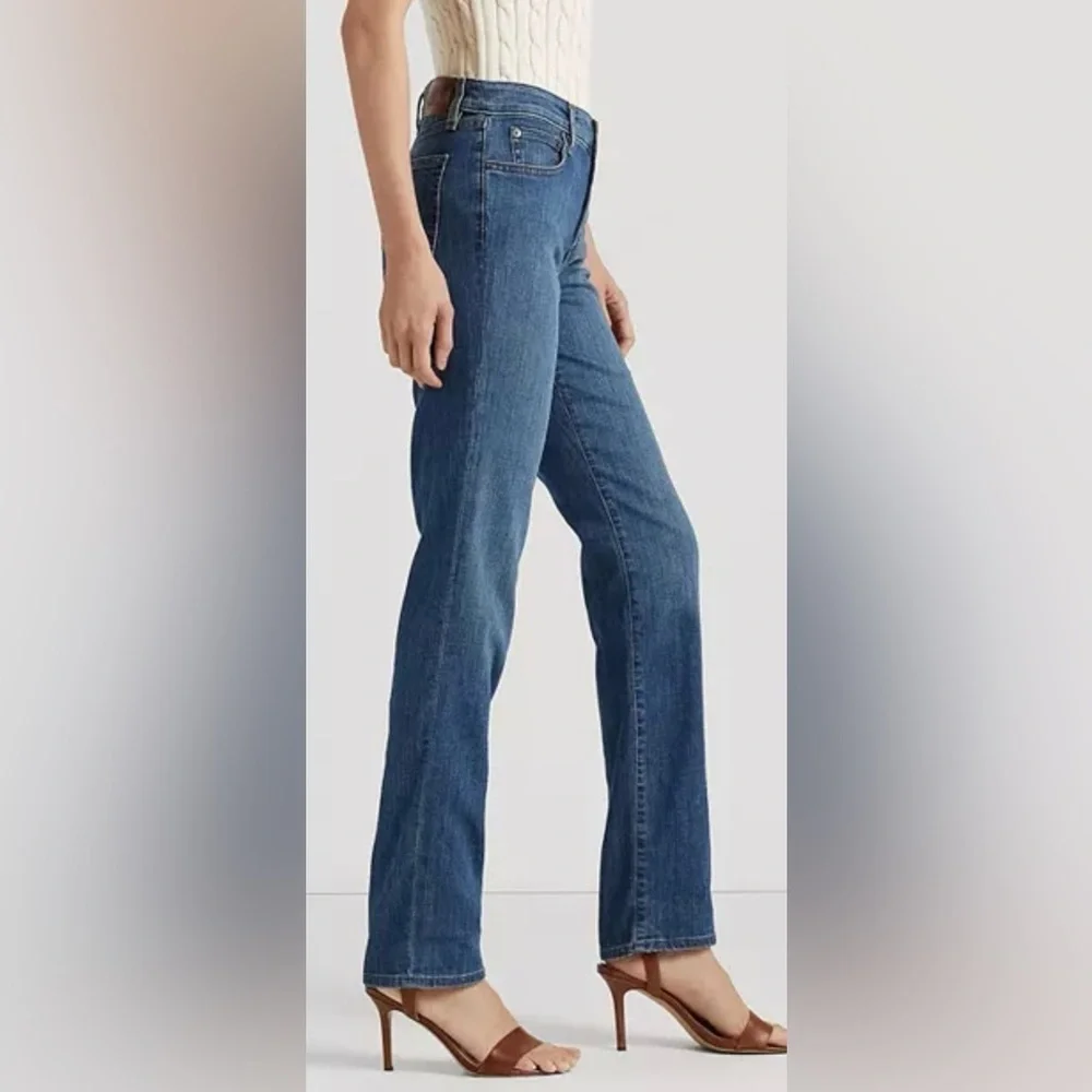 Ralph Lauren Blue Straight Leg Jeans Mid-Rise Size 14P x 29